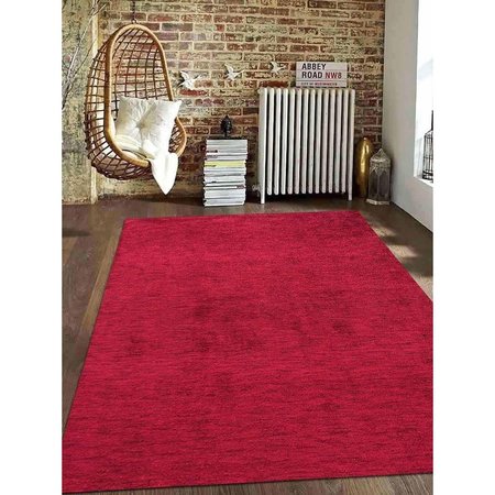 GLITZY RUGS 6 x 9 ft. Hand Knotted Gabbeh Silk Solid Rectangle Area RugRed UBSLS0111L0026A11